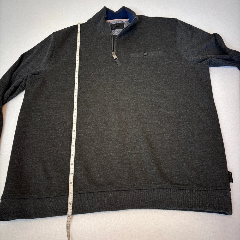 TED BAKER Curbing Slim Fit Quarter Zip Pullover Sweater Size 5, US Size‎ XL